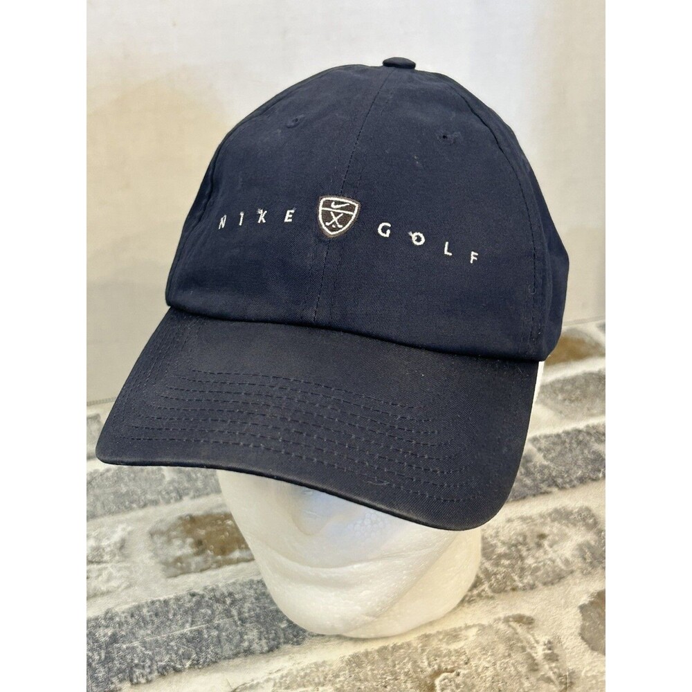 Nike Golf Hat Cap Embroidered Swoosh Adjustable Navy Fade Cotton Poly